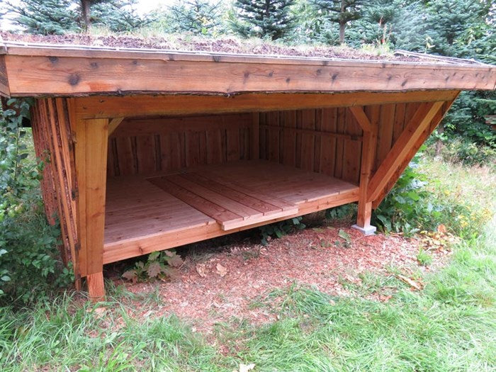 Built-in table for shelter